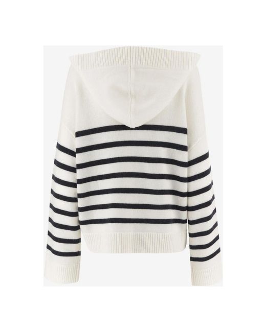 Allude White V-Neck Knitwear