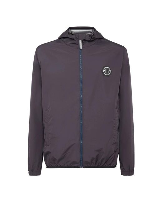 Philipp Plein Jassen ,Blauw ,Nylon Nylon Windbreaker in het Blue voor heren