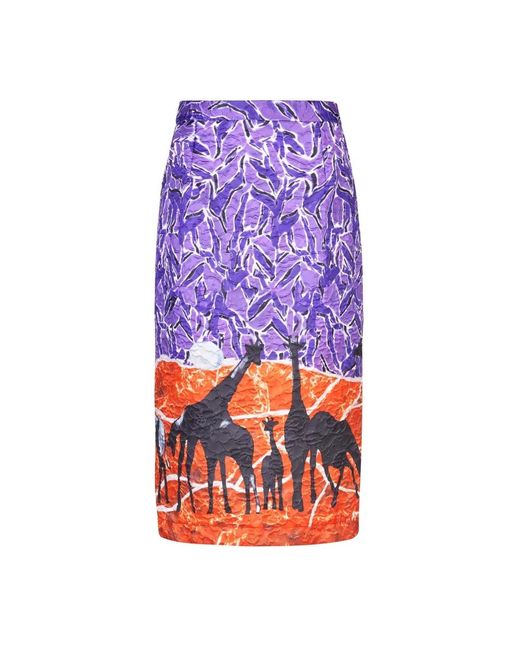 Stella Jean Purple Midi skirts