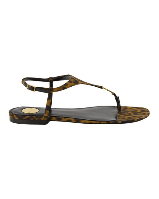 Saint Laurent Brown Flat Sandals