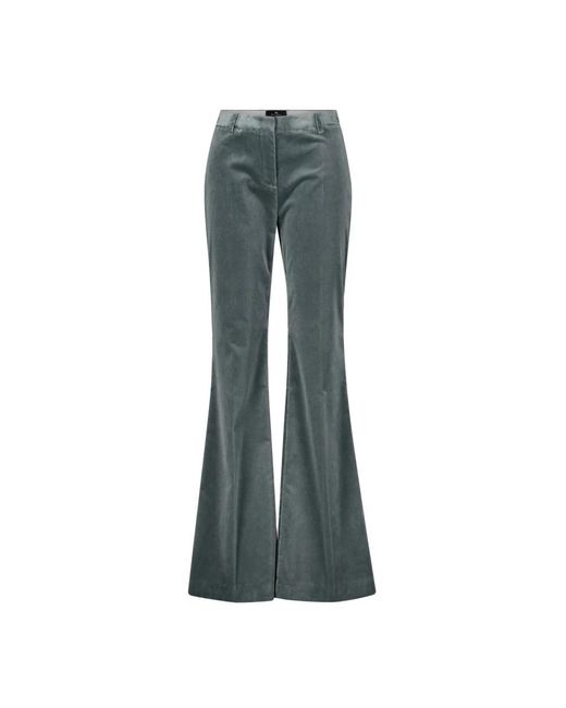 Etro Broeken ,Groen ,Velvet Flare Broek in het Gray