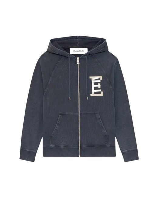 Etudes Studio Hoodies & Sweatvesten ,Blauw ,Katoen Marineblauw Universiteit Zip Hoodie in het Blue voor heren