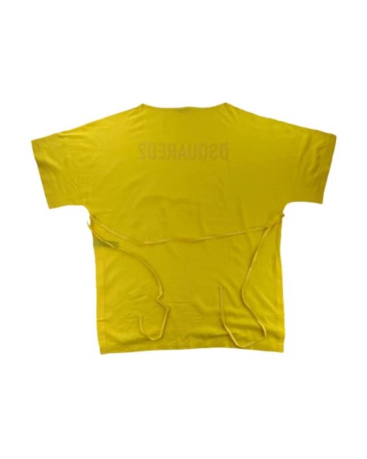 DSquared² Tops ,Geel ,Katoen Logo Jurk in het Yellow