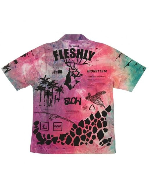 Mauna Kea Purple Short Sleeve Shirts for men