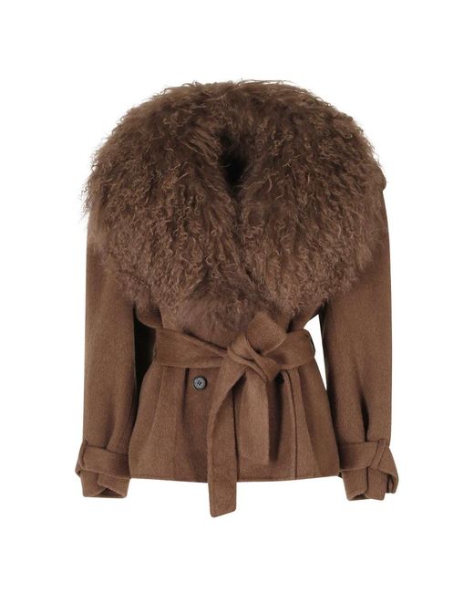 GIUSEPPE DI MORABITO Brown Faux Fur & Shearling Jackets