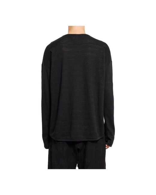 Jan Jan Van Essche Schwarzes Bio-Baumwoll-Crew-Neck-Tee in Black für Herren