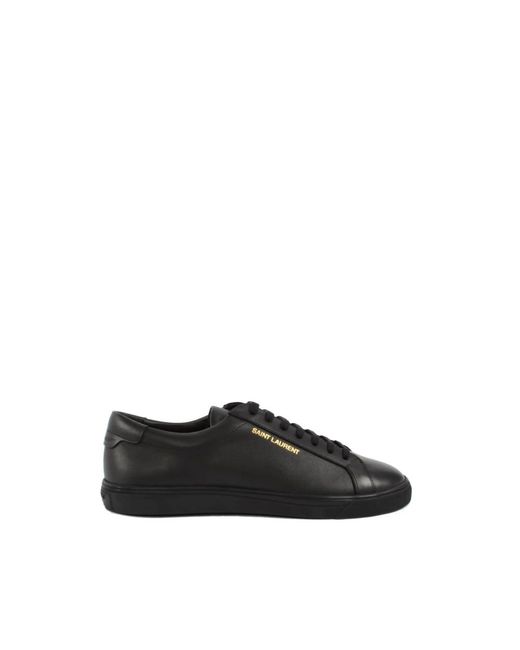 Saint Laurent Andy Lederen Sneakers in het Black voor heren