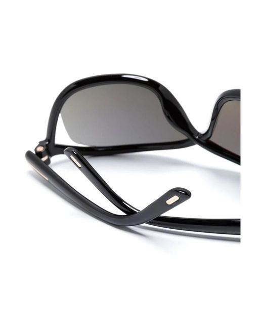 Tom Ford Gray Schwarze sonnenbrille mit originalzubehör