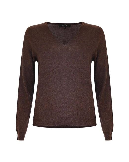 Kocca Brown V-Neck Knitwear