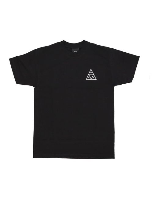 Huf Tops ,Zwart ,Katoen Triangle Tee Zwart Korte Mouw T-Shirt in het Black voor heren
