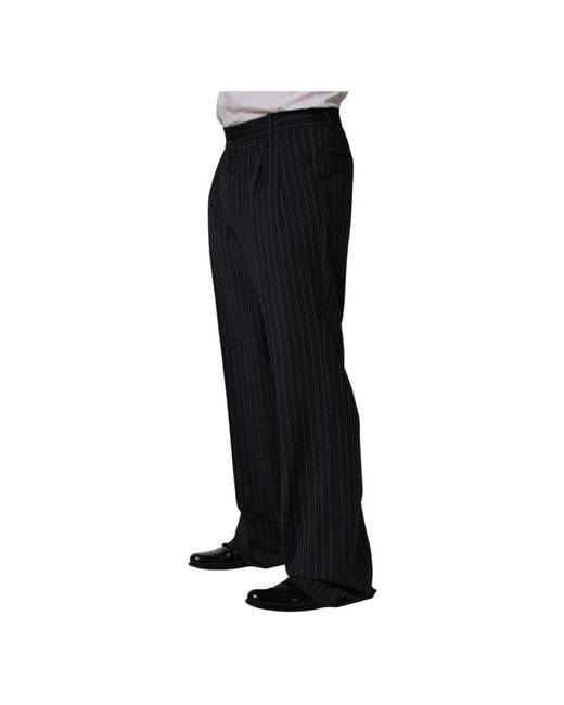 Dolce & Gabbana Black Straight Trousers for men