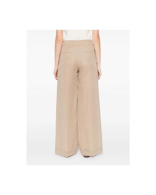 Brunello Cucinelli Natural Wide Trousers