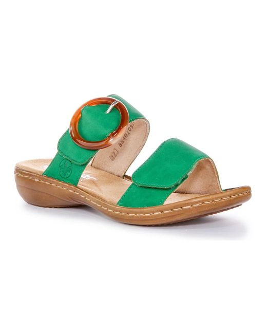 Rieker Green Flat Sandals