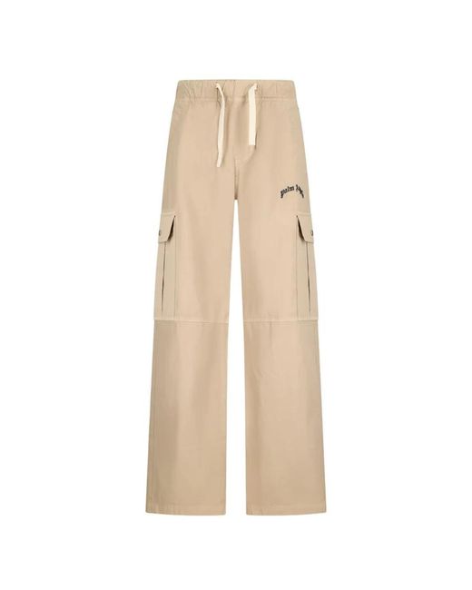 Palm Angels Natural Wide Trousers for men