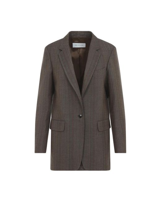 Dries Van Noten Blanchet Jas in het Gray