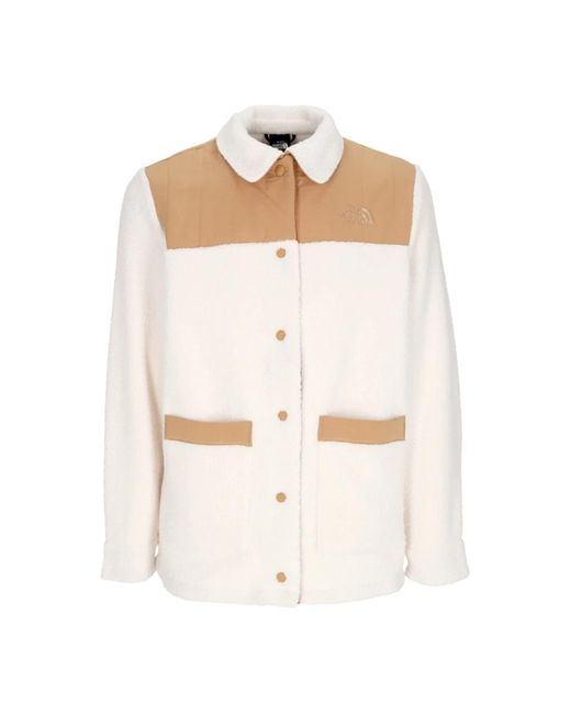 The North Face Fitness ,Wit ,Polyester Sherpa Fleece Shacket in het White