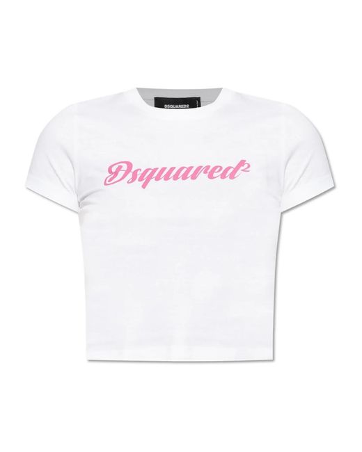 DSquared² White T-shirt mit logo