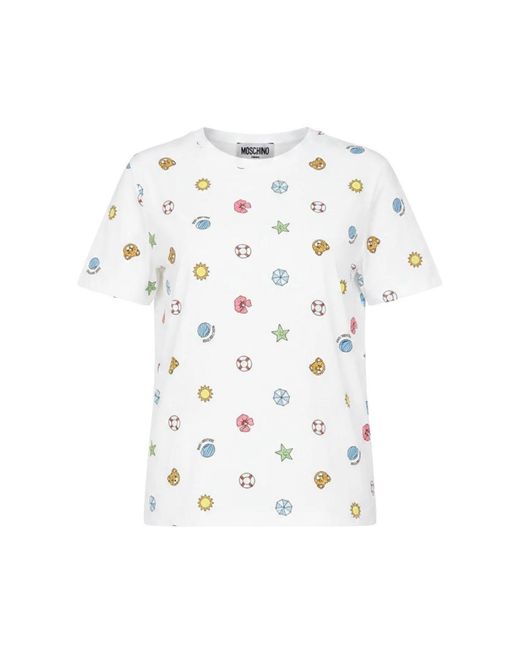 Moschino Tops ,Wit ,Katoen T-Shirt A1918 in het White