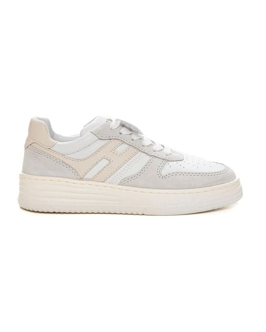 Hogan Leren Sneakers Met Veters in het White