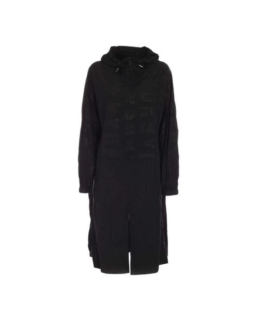 DKNY Black Windbreaker lange Jacke