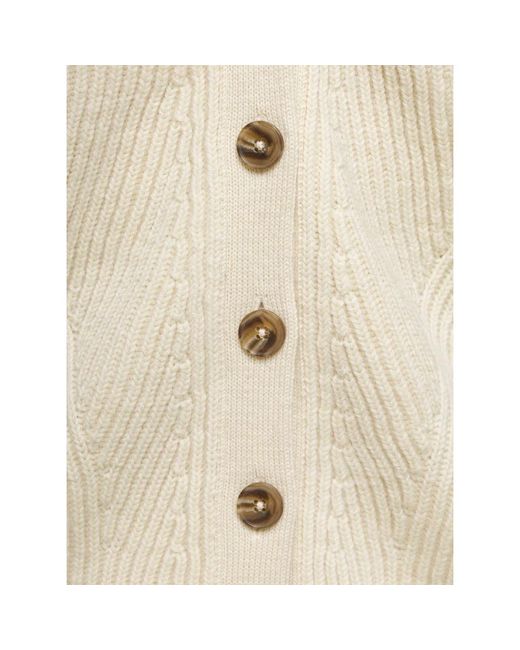 Closed Natural Weiße cardigan pullover mit langen ärmeln