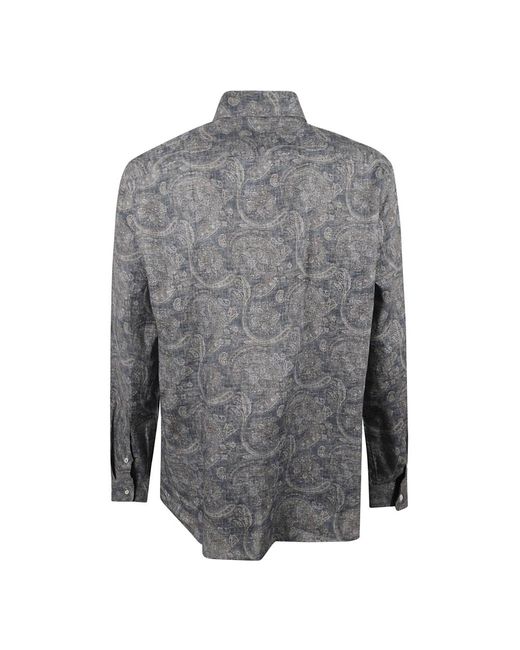 Brunello Cucinelli Camicia hemden in Gray für Herren