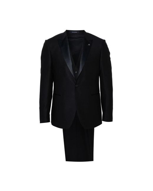Tagliatore Black Single Breasted Suits for men