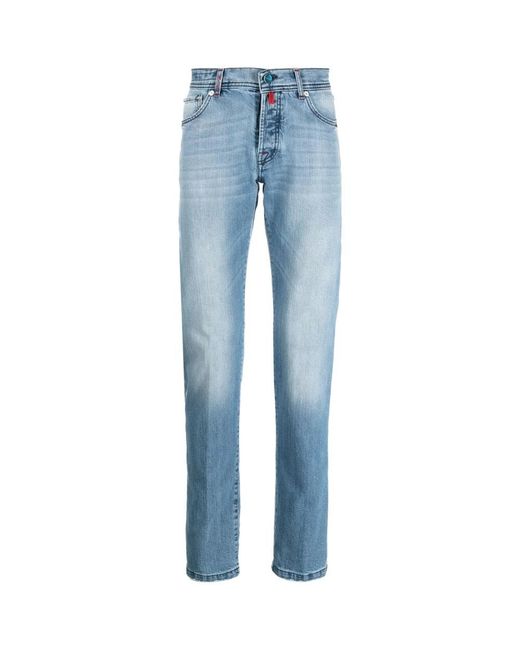 Kiton Blue Straight Jeans for men
