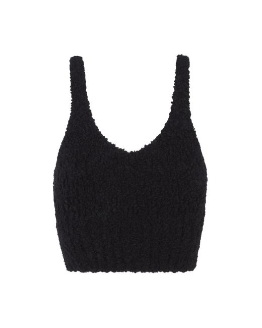 Cortana Black Sleeveless Tops