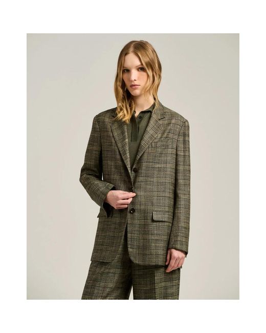 Kiton Jassen ,Groen ,Groene Glen Plaid Blazer in het Green