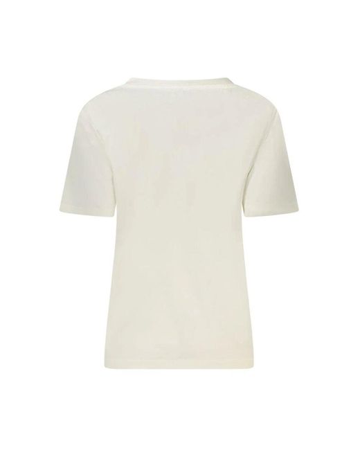 North Sails Natural T-Shirt Mit Weitem Ausschnitt Und Geprägtem Logo