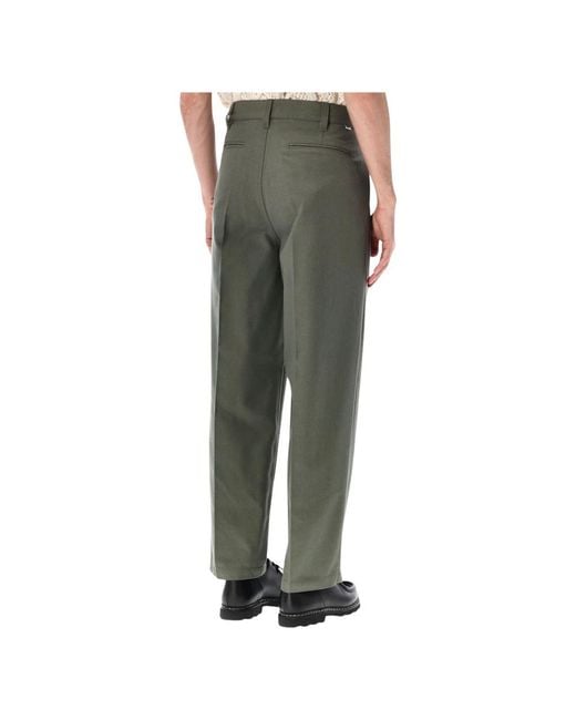Obey Green Straight Trousers for men