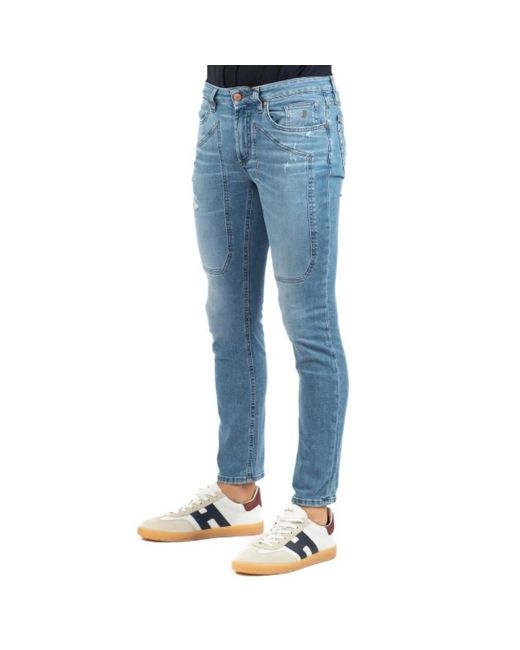 Jeckerson Blue Skinny Fit Jeans for men