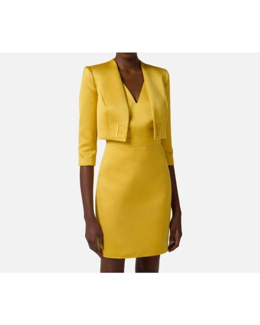 Elisabetta Franchi Yellow Short Dresses