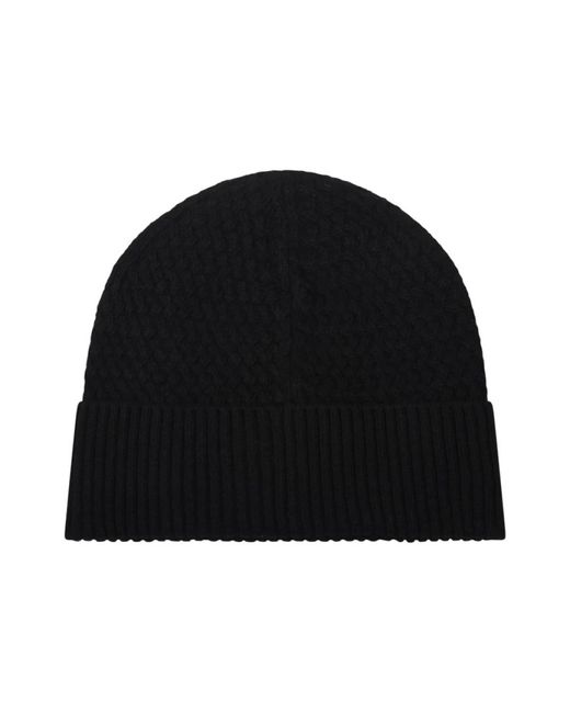 Moncler Black Rippstrick-Mütze