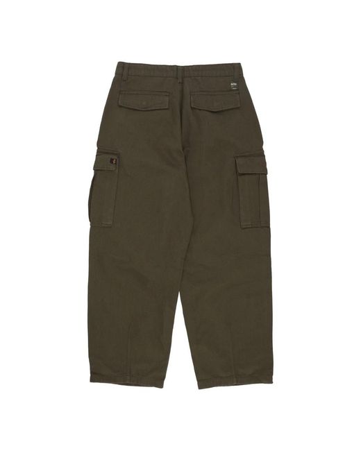 Alpha Industries Green Wide Trousers for men
