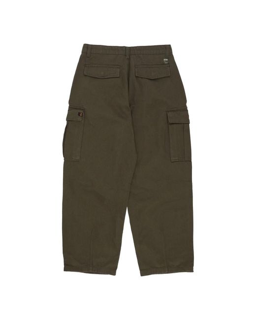 Alpha Industries Green Wide Trousers for men