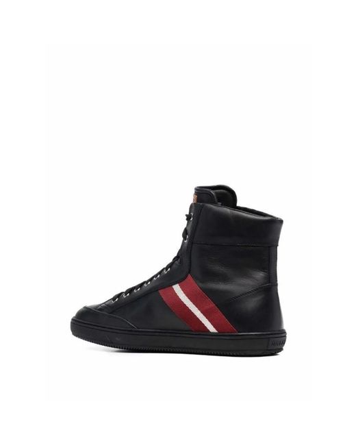 Bally Blue High-Top Casual Ankle Boot Sneakers With Sporty Stripe Detail for men