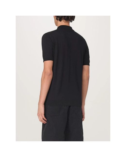 Roberto Collina Gebreid Poloshirt Met Korte Mouwen in het Black voor heren