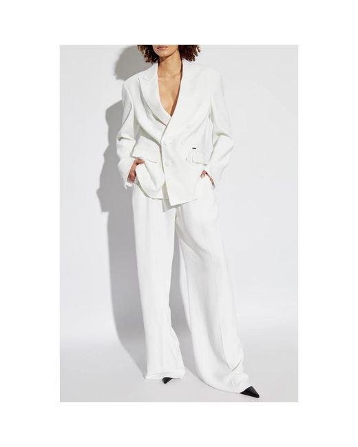 DSquared² Broeken ,Wit ,Wijde Geplooide Broek in het White