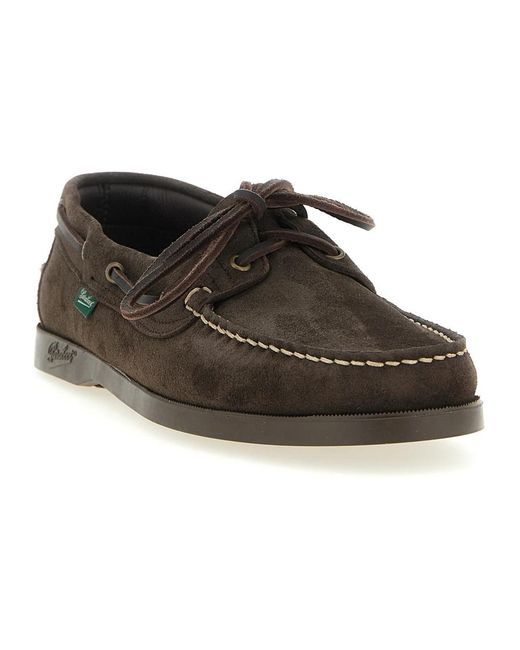 Paraboot Black Boat Shoes for men