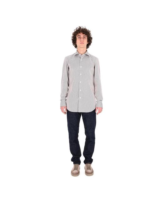 Finamore 1925 Gray Casual Shirts for men