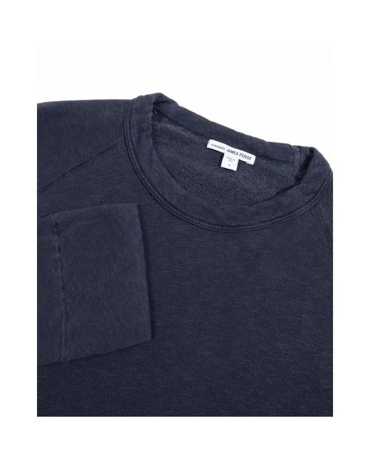 James Perse Hoodies & Sweatvesten ,Blauw ,Katoen Vintage Katoenen Raglan Pullover in het Blue voor heren