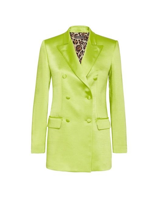 Philipp Plein Satin Dandy Blazer in het Green