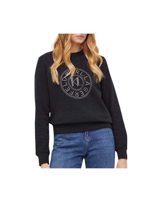 Karl Lagerfeld Black Rhinestone logo sweatshirt