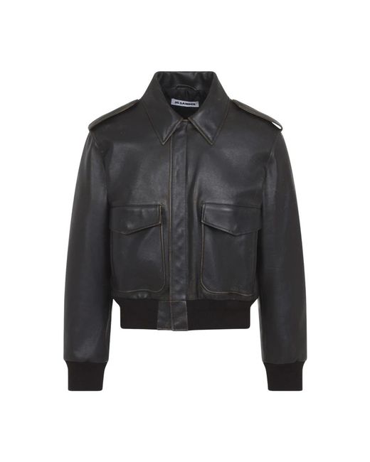 Leather Jackets Jil Sander de hombre de color Black