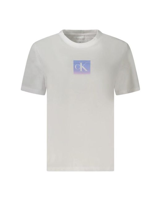 Calvin Klein Damen Kurzärmeliges T-Shirt in grau