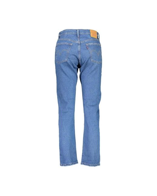 Levi's Jeans ,Blauw ,Katoen Blauwe Katoenen 5-Pocket Jeans Met Logo in het Blue