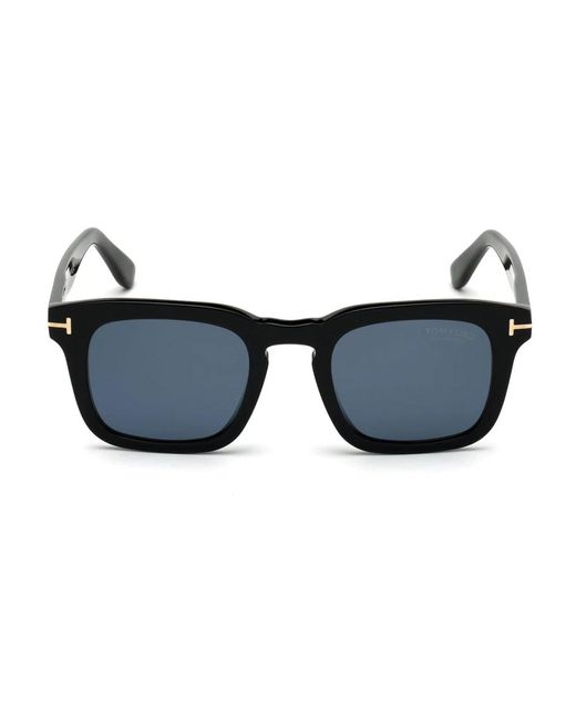 Tom Ford Matt schwarz quadratische sonnenbrille in Blue für Herren