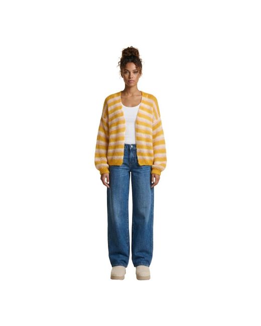 American Dreams Truien & Vesten ,Geel ,Gestreept Gebreid Vest Ramona in het Yellow